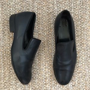 Celine Venetian Black Leather Slip-On Loafers